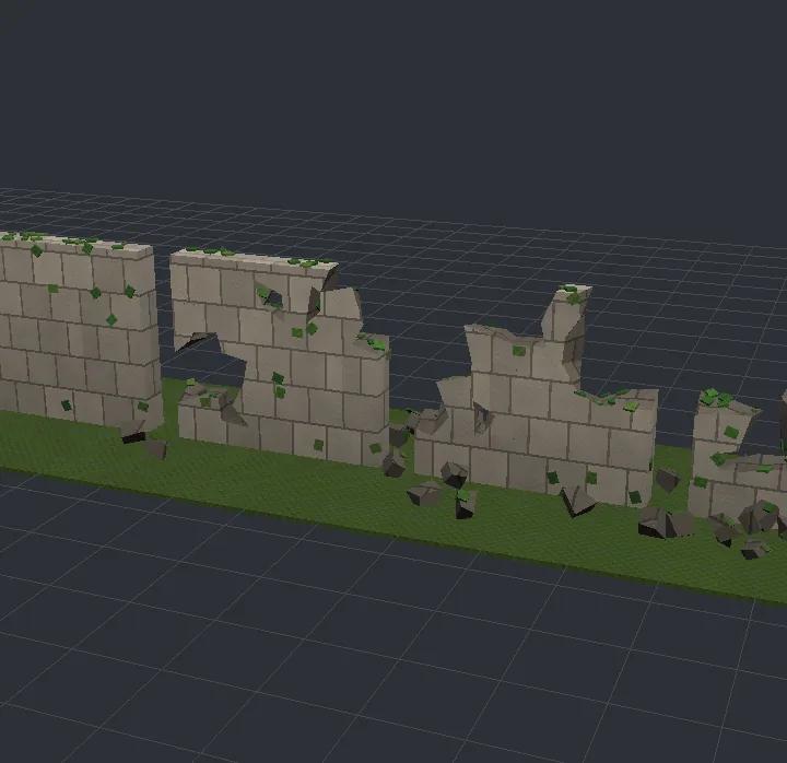 One wall broken four ways